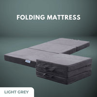GOMINIMO 3 Fold Folding Mattress Double Light Grey