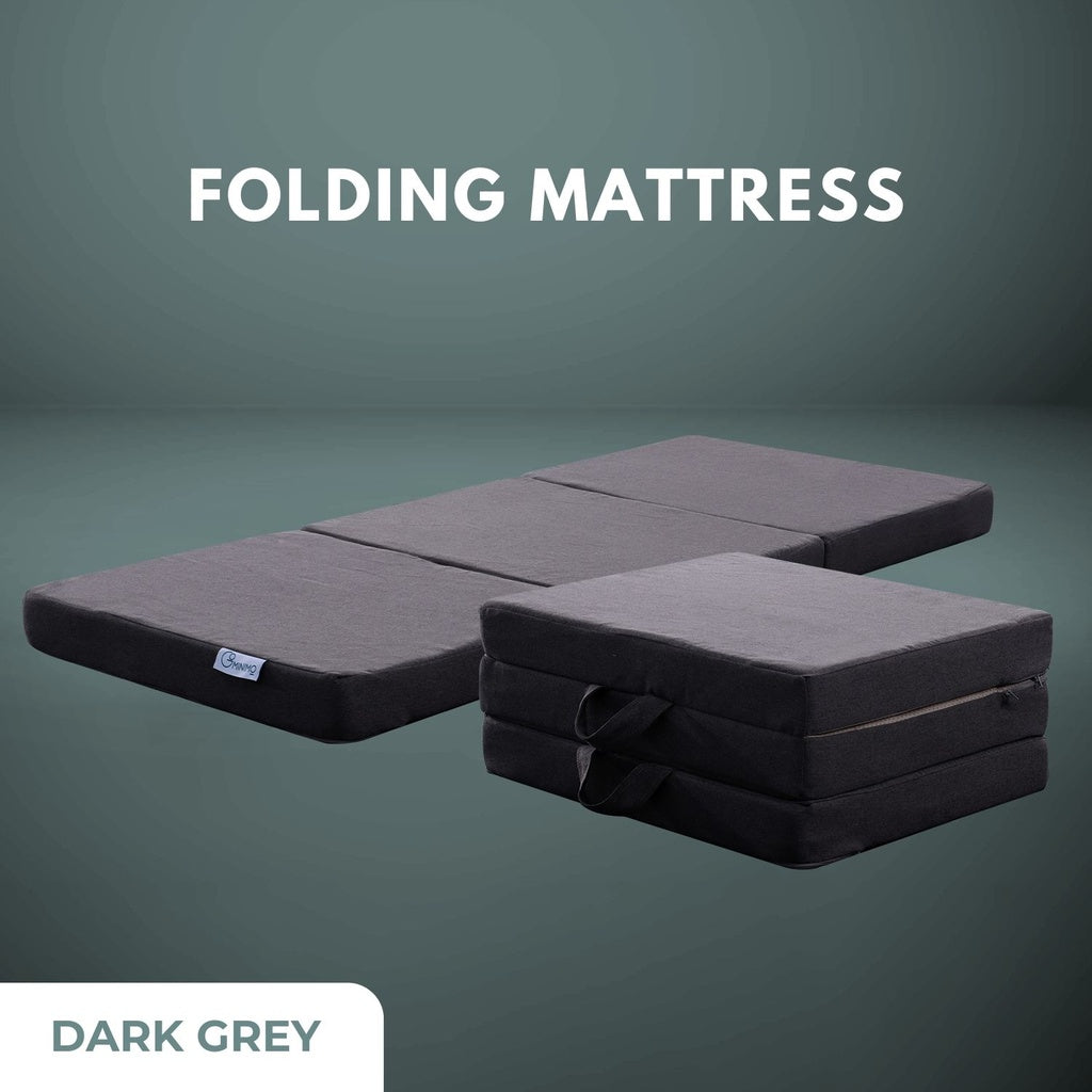 GOMINIMO 3 Fold Folding Mattress Single Dark Grey GO-FM-100-EON