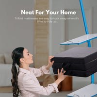 GOMINIMO 3 Fold Folding Mattress Double Dark Grey