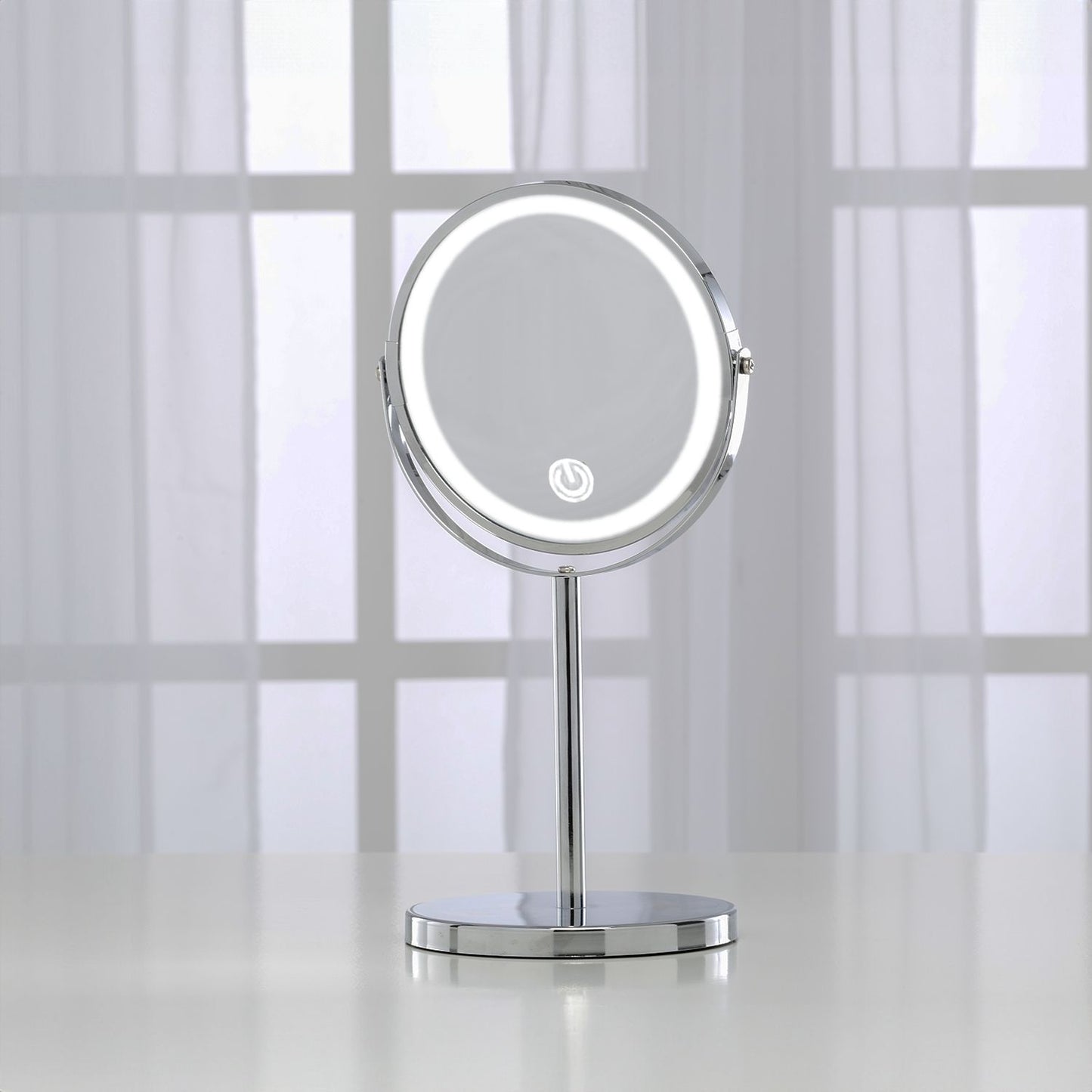 GOMINIMO 7 Inch LED Makeup Mirror with 10x Magnifying (Silver) GO-MMR-102-ZL