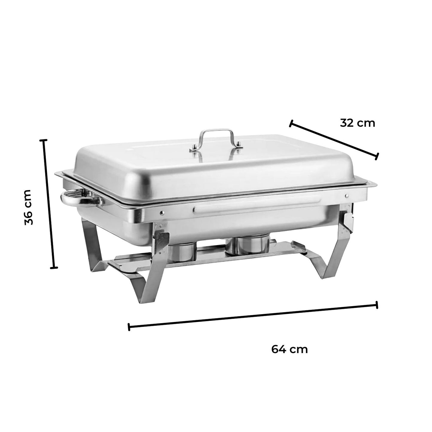 GOMINIMO 9L Chafing Dish Stainless Steel Food Buffet Warmer Pan (2x4.5L Dual Trays) GO-CDB-100-JZY