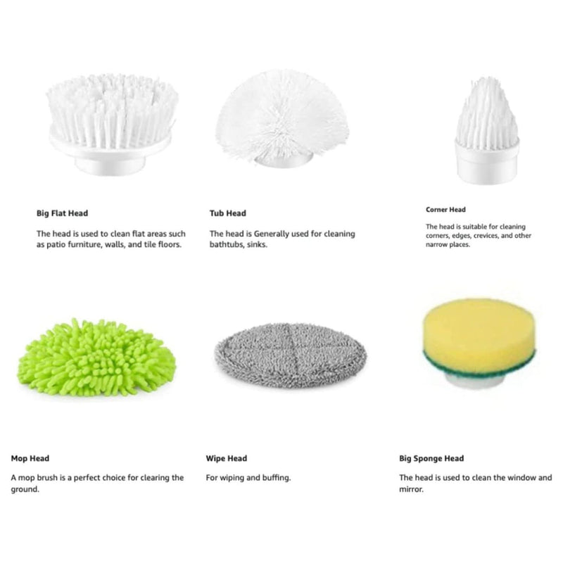 GOMINIMO Electric Spinning Scrubber 4000 mAh 6 Brush Set