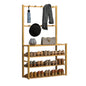 GOMINIMO Bamboo Clothes Rack and Shoe Rack Shelves 80cm