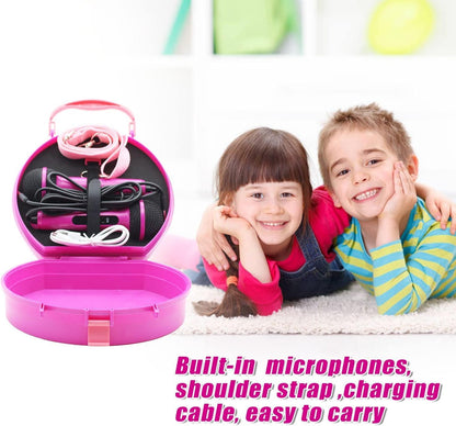 GOMINIMO Kids Portable Karaoke with Two Microphones (Round, Purple Unicorn) GO-KMM-105-HXDW