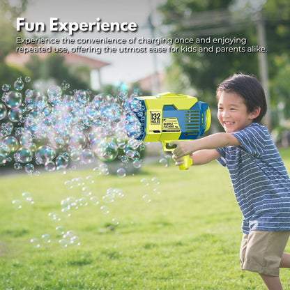 GOMINIMO 132 Holes Bubbles Machine Gun for Kids (Dark Blue and Green) GO-BMG-104-KBT