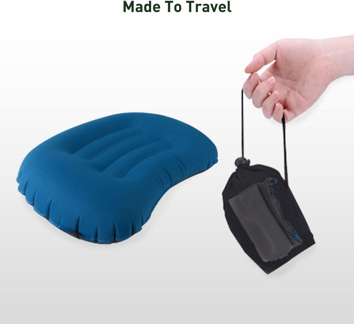 KILIROO Inflatable Camping Travel Pillow - Dark Blue