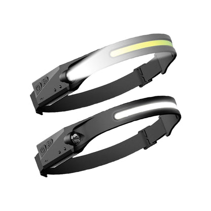 KILIROO 2PCS LED Rechargeable Headlamp with Motion Sensor (Black and Yellow) KR-HL-100-YE