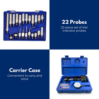 RYNOMATE Dial Indicator Gauge Magnetic Base with 22 Indicator Point Set (Blue)