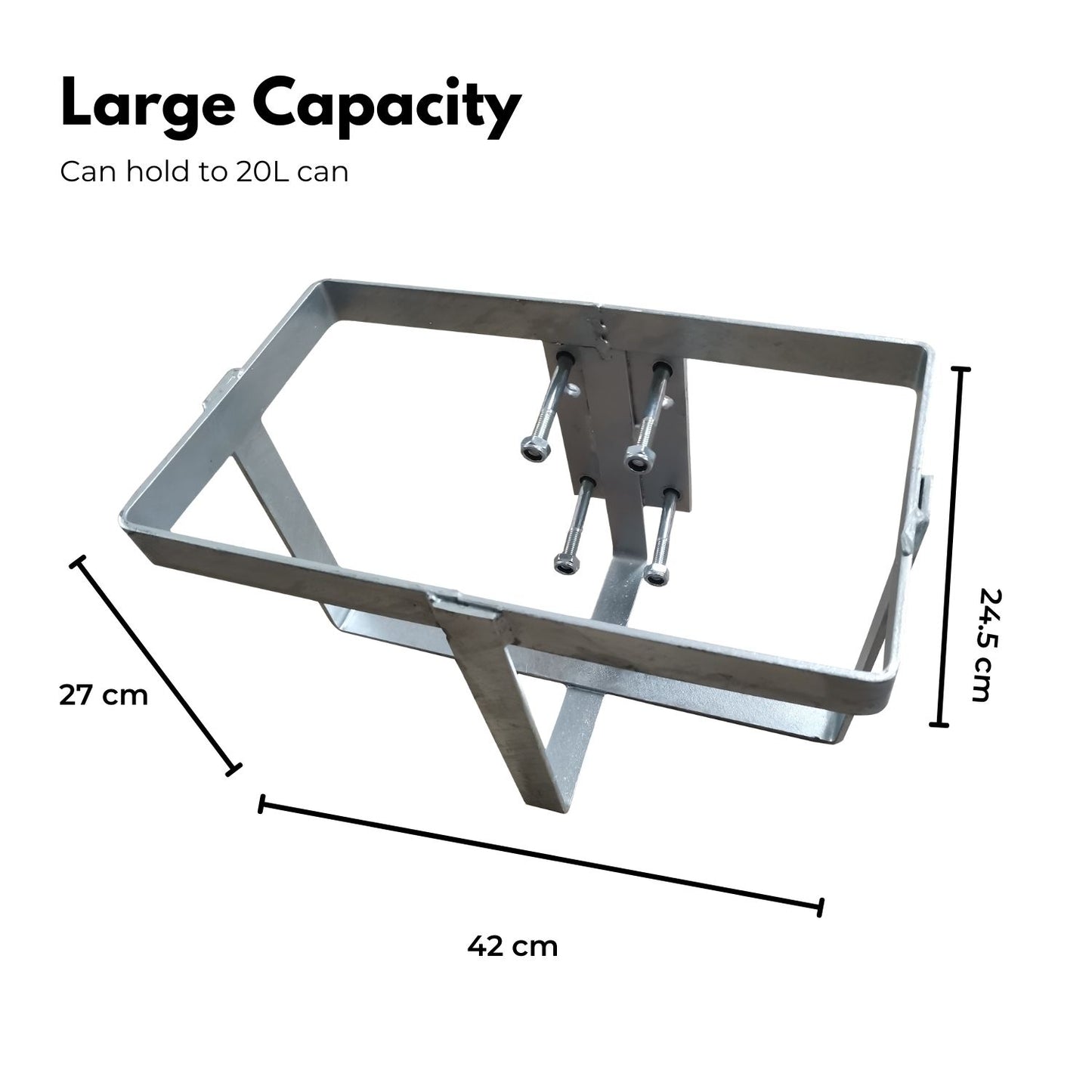 RYNOMATE 20L Jerry Can Holder for 4x4 Camper Trailer Caravan (Silver)