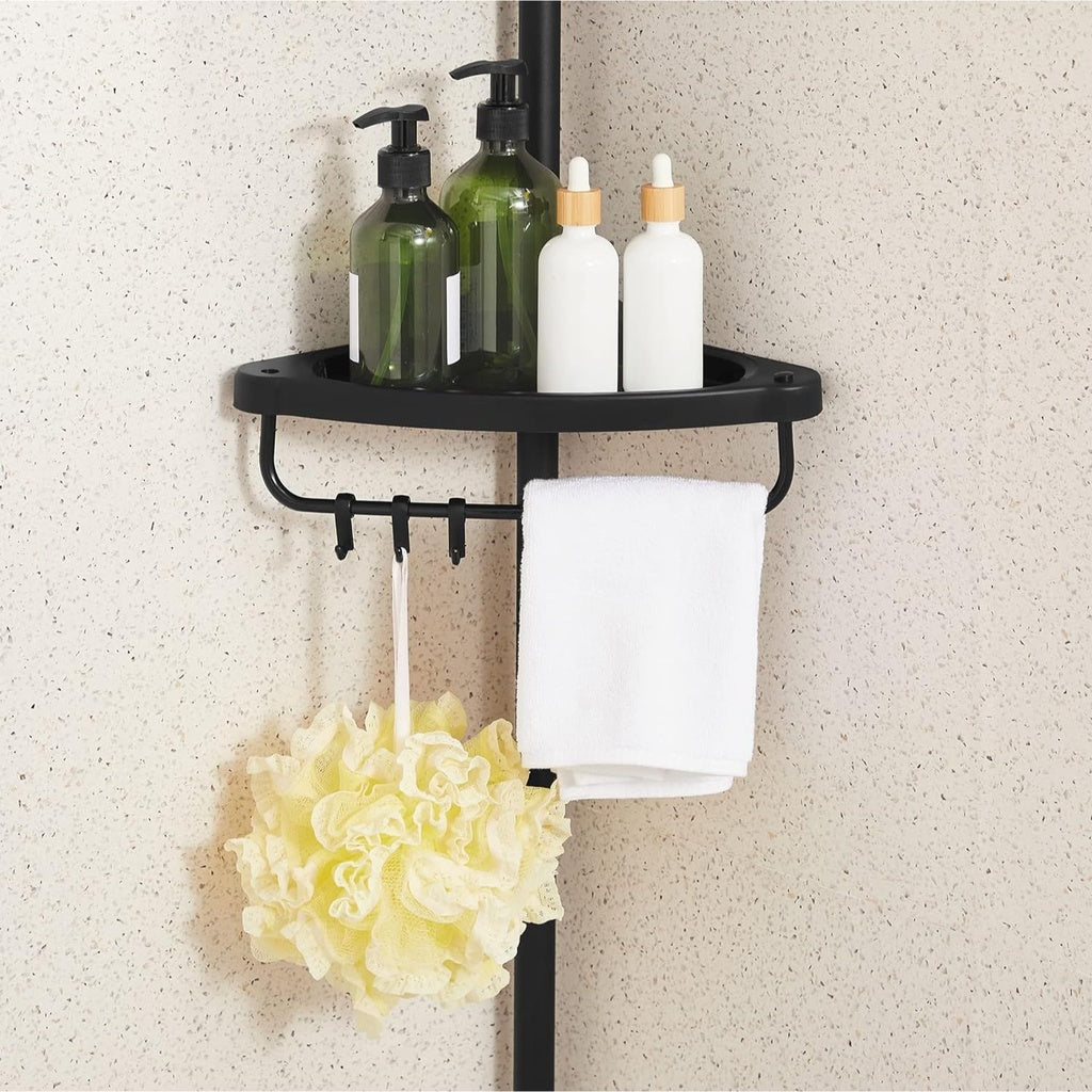 SONGMICS Adjustable Bathroom Corner Shelf with 4 Trays Black