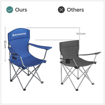 SONGMICS Set of 2 Folding Camping Outdoor Chairs Blue