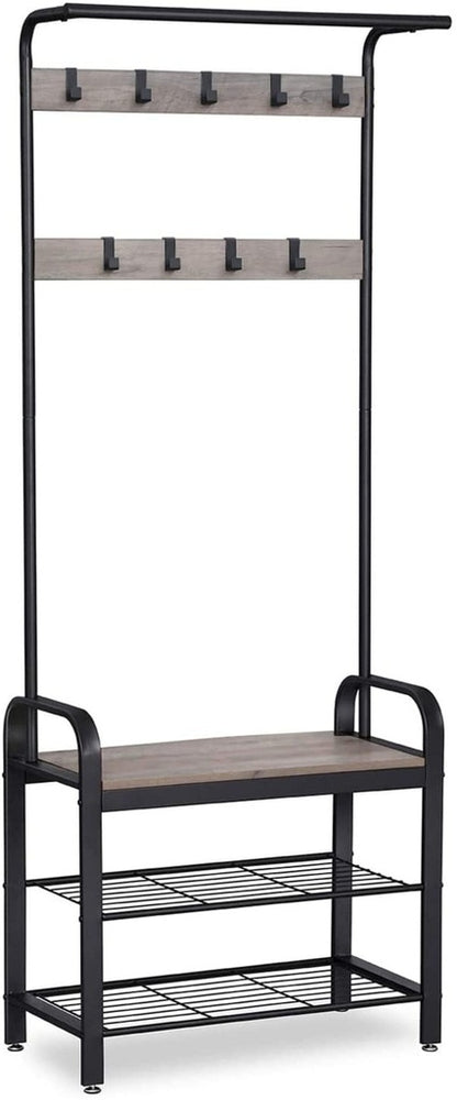 VASAGLE Coat Rack Stand Greige and Black