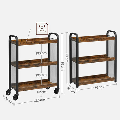 VASAGLE Utility Cart Rustic Brown