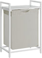 VASAGLE Laundry Hamper with Shelf and Pull-Out Bag 65L White