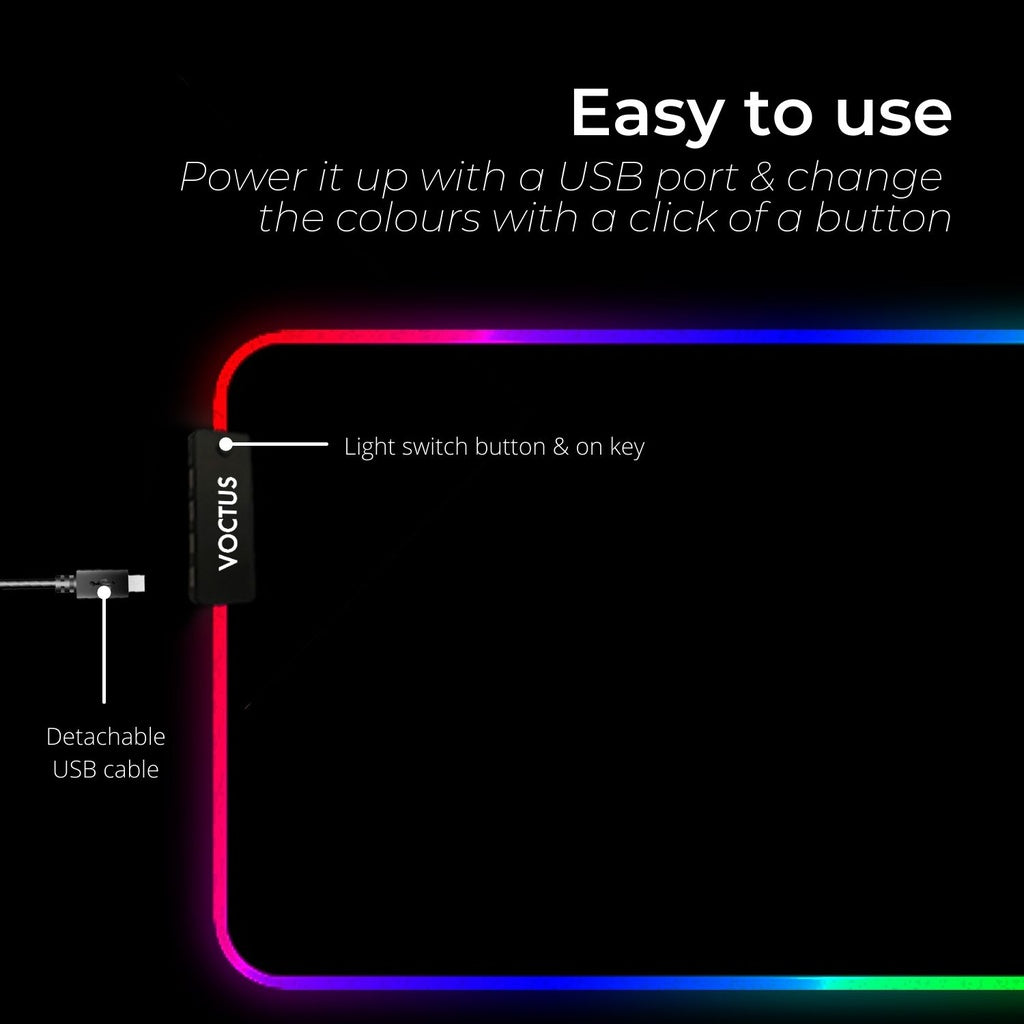 Voctus RGB Mouse Pad 4 USB Ports 900x400x4mm VT-MP-102-CZ