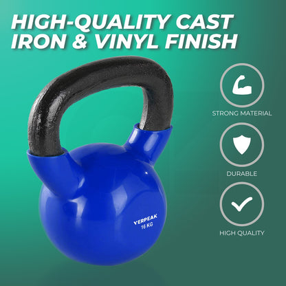 Verpeak Vinyl Kettlebell 6kg Turquoise