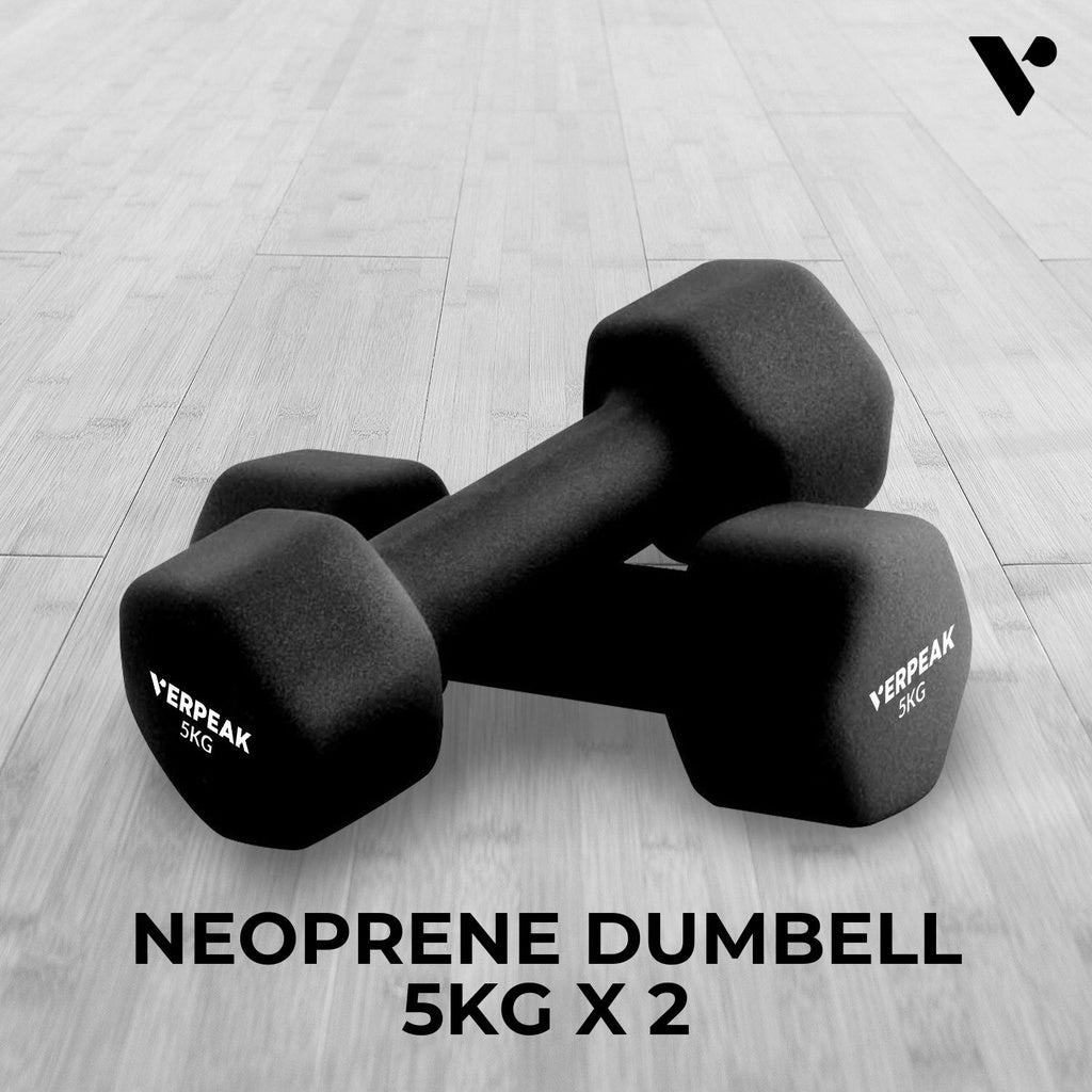 Verpeak Neoprene Dumbbell 5kg x 2 Black