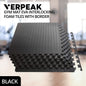 Verpeak Puzzle Gym Mat EVA Interlocking Foam Tiles with Border (Black)