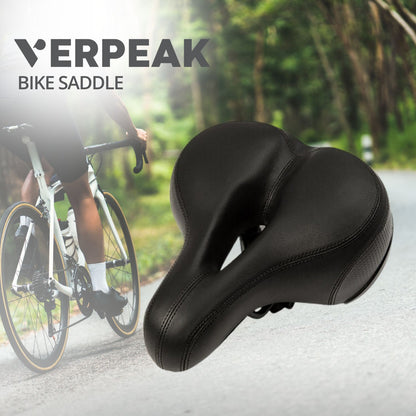 VERPEAK Comfortable Bike Seat Wide Bicycle Saddle Cushion for Women and Men (Black)