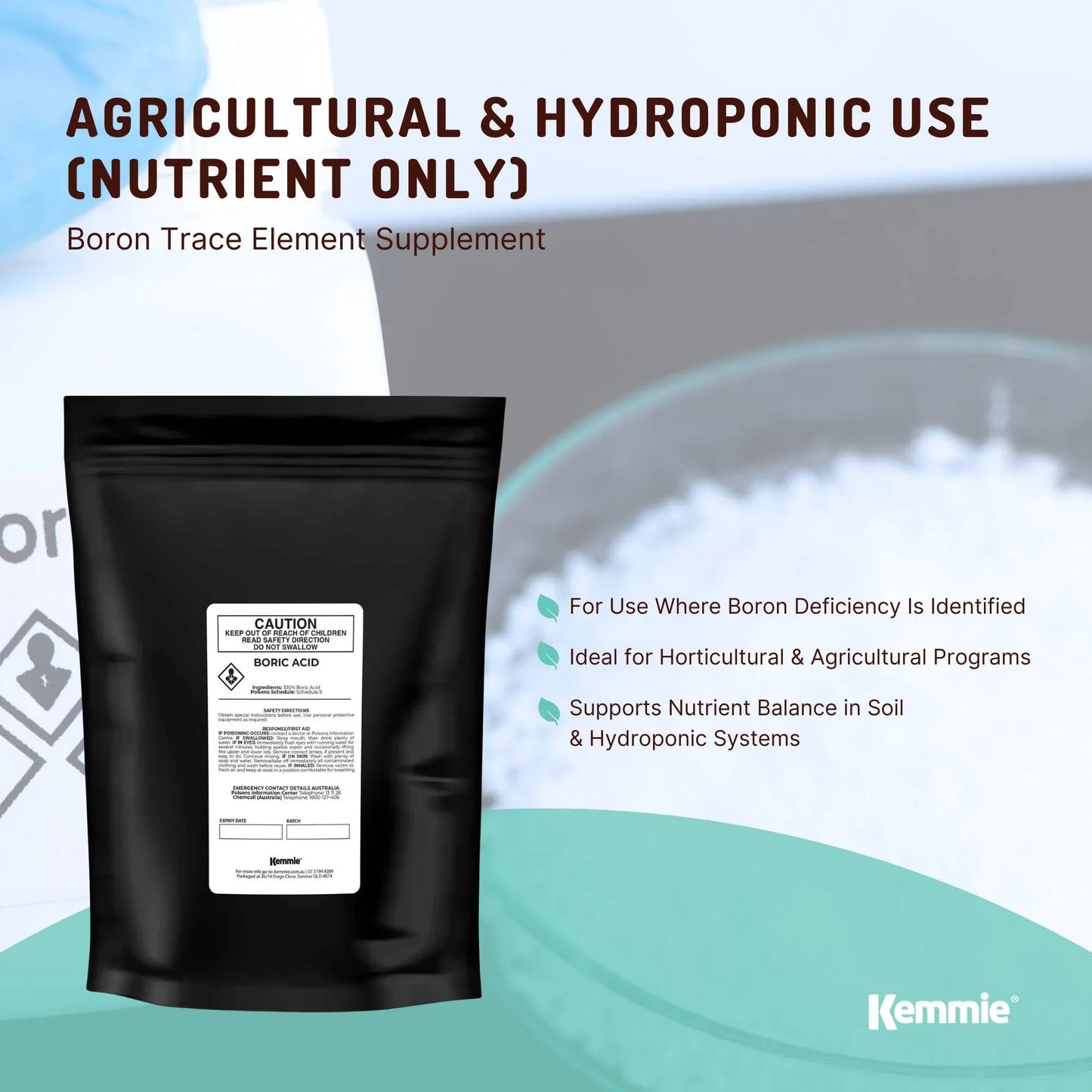 2Kg Boric Acid Powder 99.9% Pure - Soluble Orthoboric Acid H3BO3