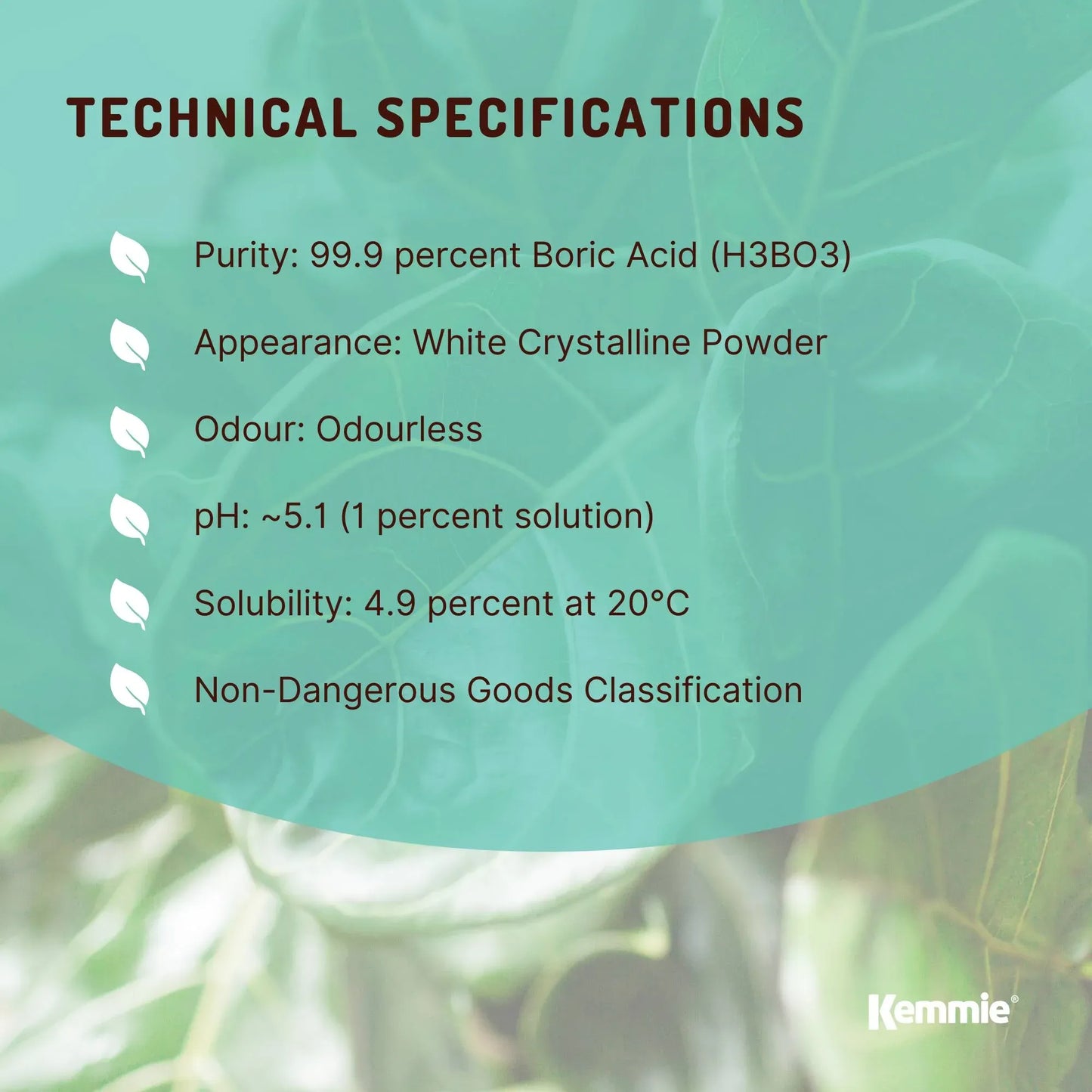 20Kg Boric Acid Powder 99.9% Pure - Soluble Orthoboric Acid H3BO3
