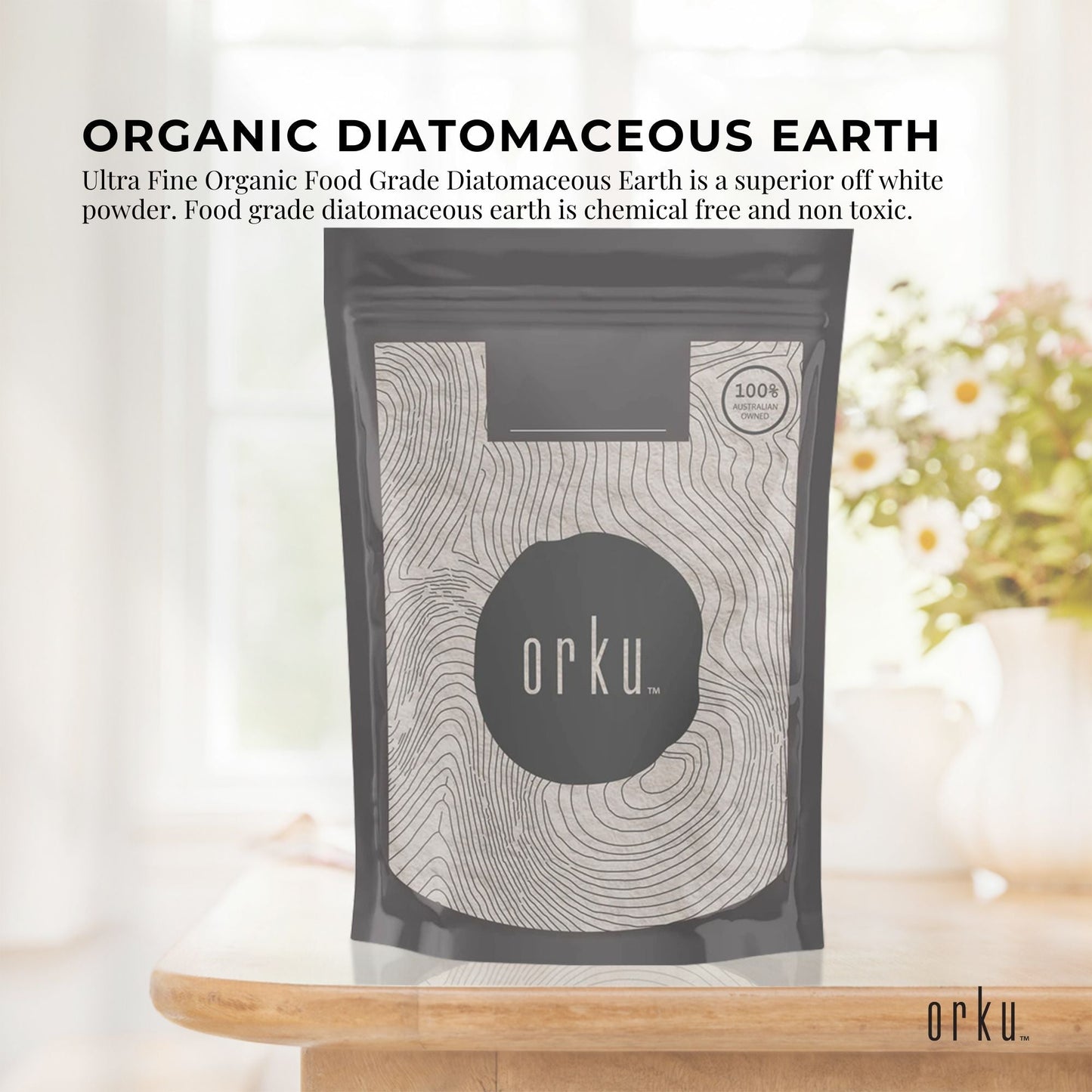 50g Organic Fine Diatomaceous Earth - Food Grade Fossil Shell Flour Powder