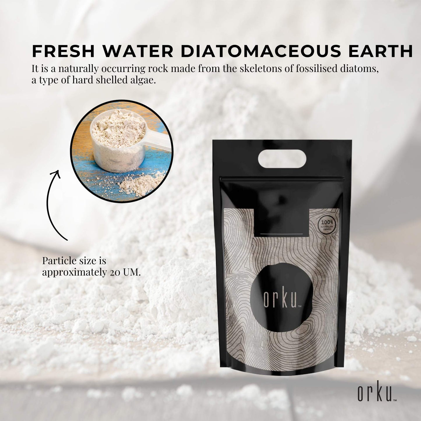 5Kg Organic Fine Diatomaceous Earth - Food Grade Fossil Shell Flour Powder