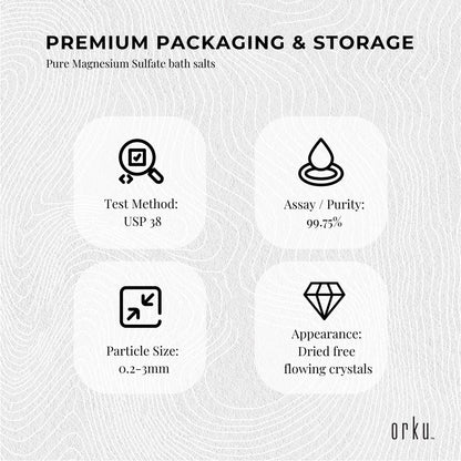 Orku 2Kg Epsom Salt - Magnesium Sulphate Bath Salts For Skin Body Sulfate