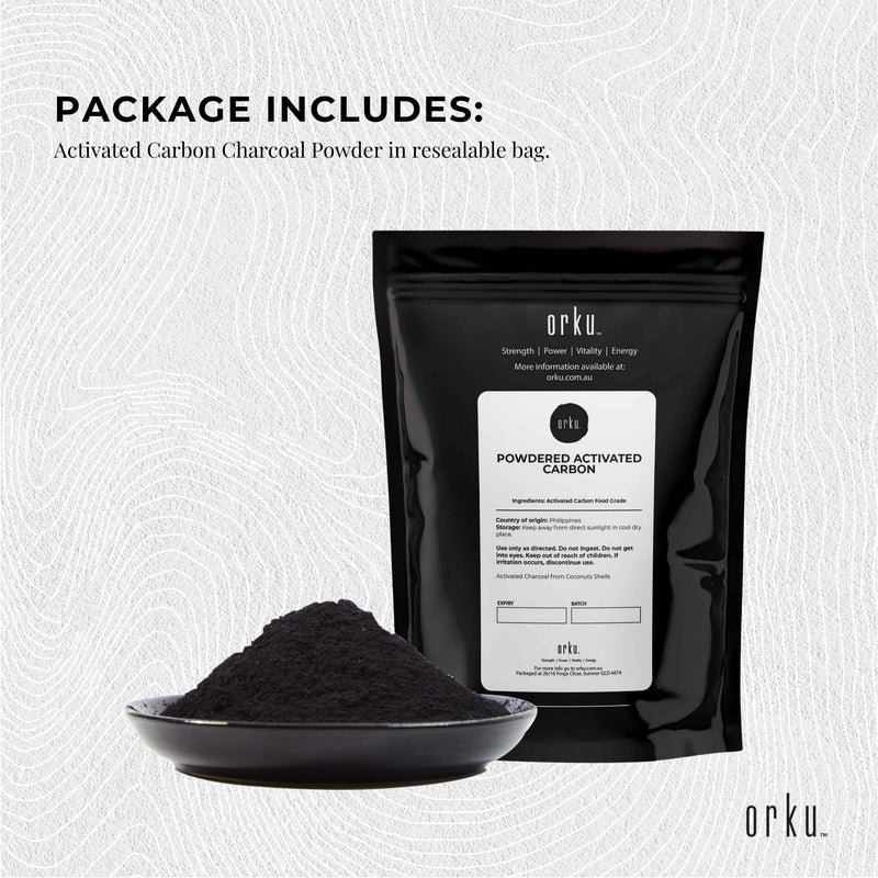 Orku 50g Activated Carbon Powder Coconut Charcoal -  Water Filtration