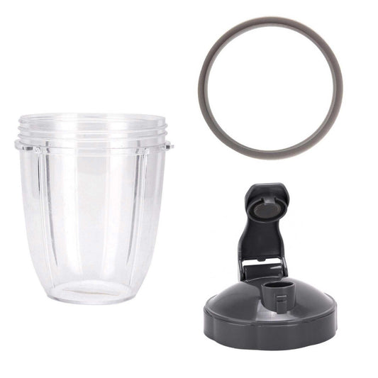 For Nutribullet Short Cup + Fliptop Lid + Grey Seal - For 900 and 600 Models