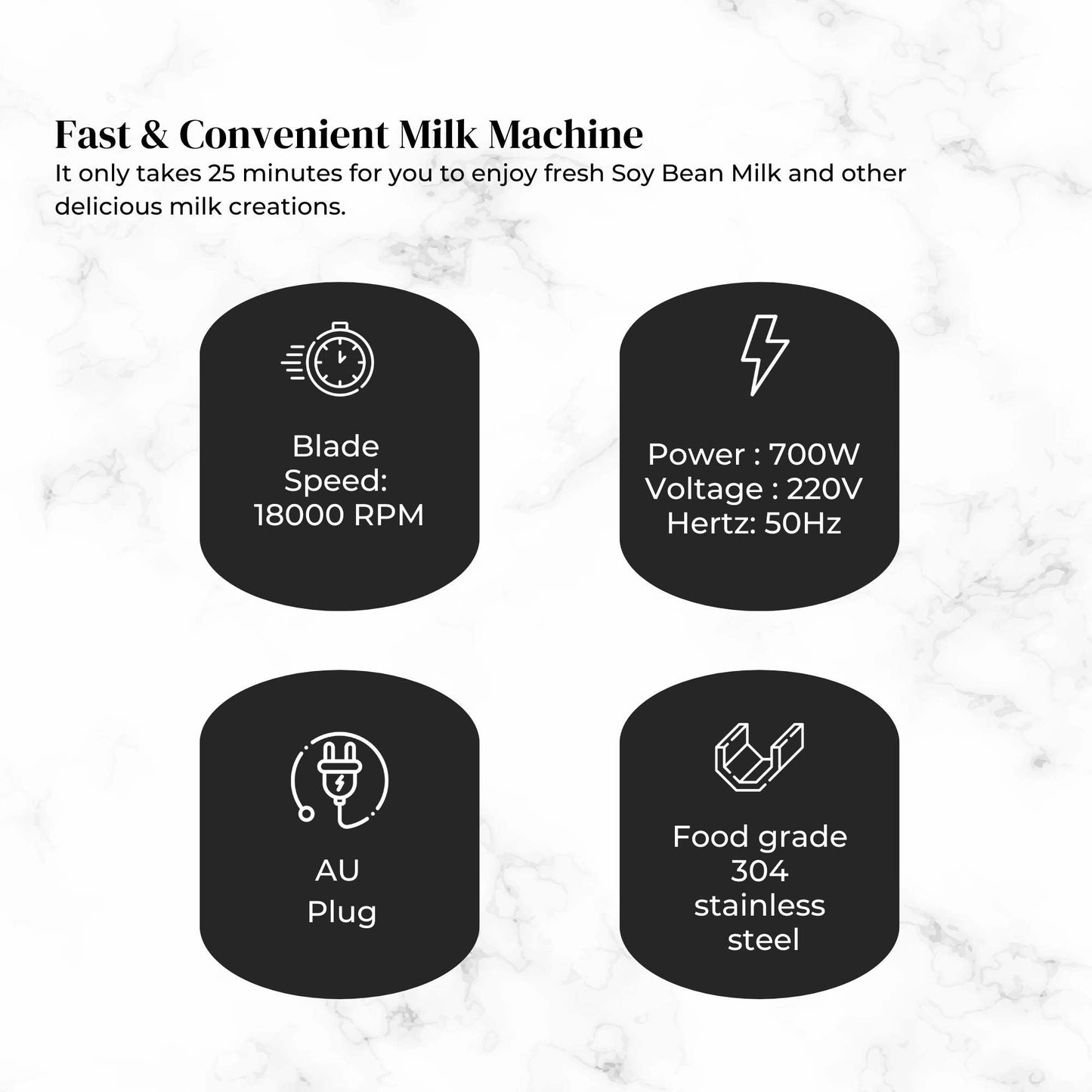 Electric Soy Bean Milk Maker Machine - Automatic Soya Almond Nut Blender