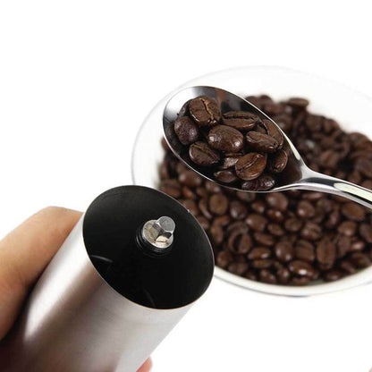 Coffee Bean Grinder - Stainless Steel Ceramic Burr Manual Hand Crank Nut Mill