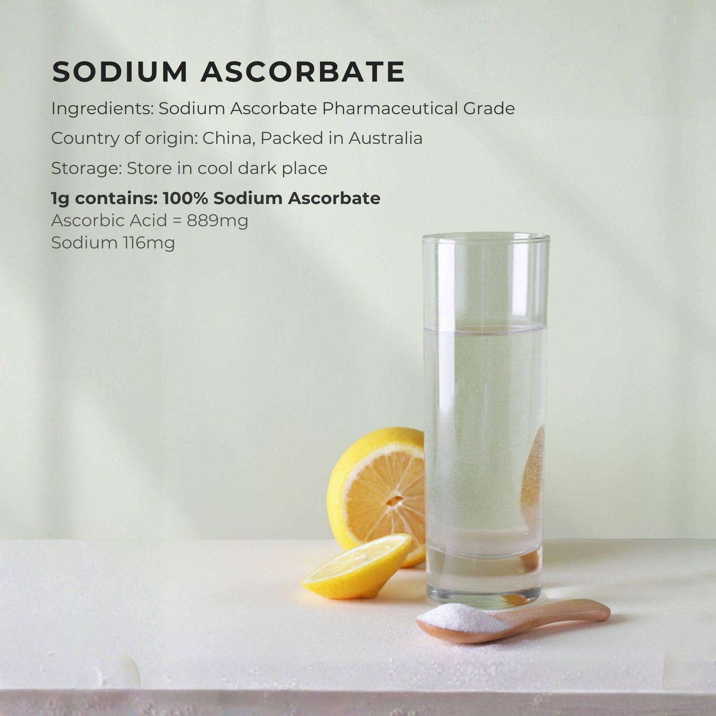 Orku 100g Sodium Ascorbate - High Purity Soluble Crystalline Powder Ingredient