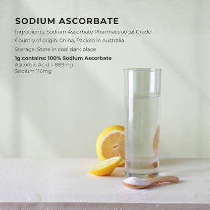 Orku 100g Sodium Ascorbate - High Purity Soluble Crystalline Powder Ingredient