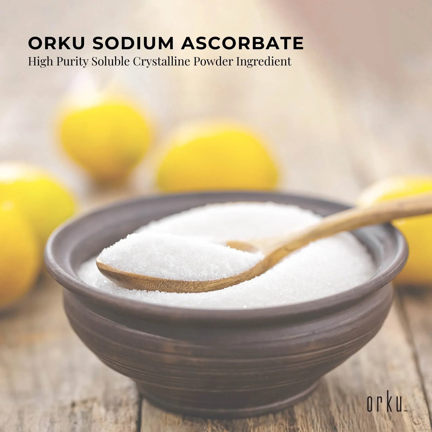 Orku 1Kg Sodium Ascorbate - High Purity Soluble Crystalline Powder Ingredient