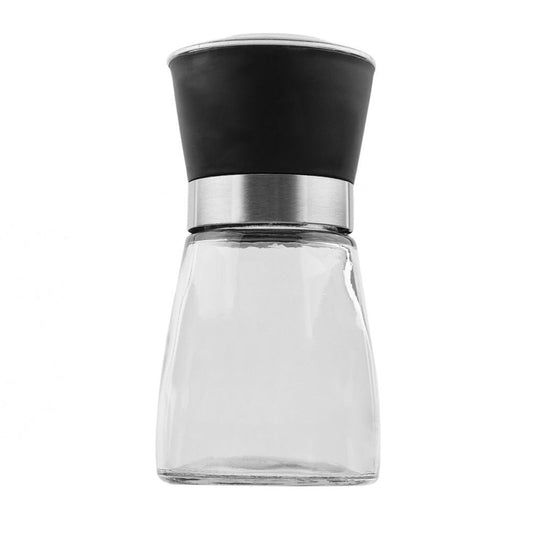 1x 150ml Glass Salt or Pepper Grinder 12cm - Adjustable Ceramic Core Short Mill