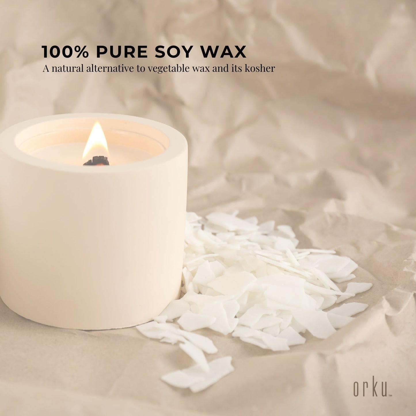 400g Golden 464 Soy Wax Flakes Bucket - 100% Pure Natural DIY Candle Melts Chips