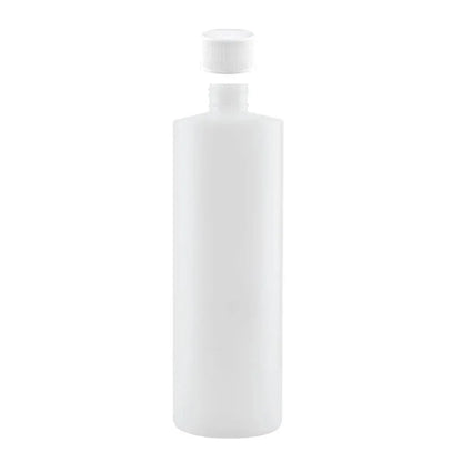 1x 500ml Clear HDPE Round Bottle + 28/410 Caps - Empty Plastic Food Storage