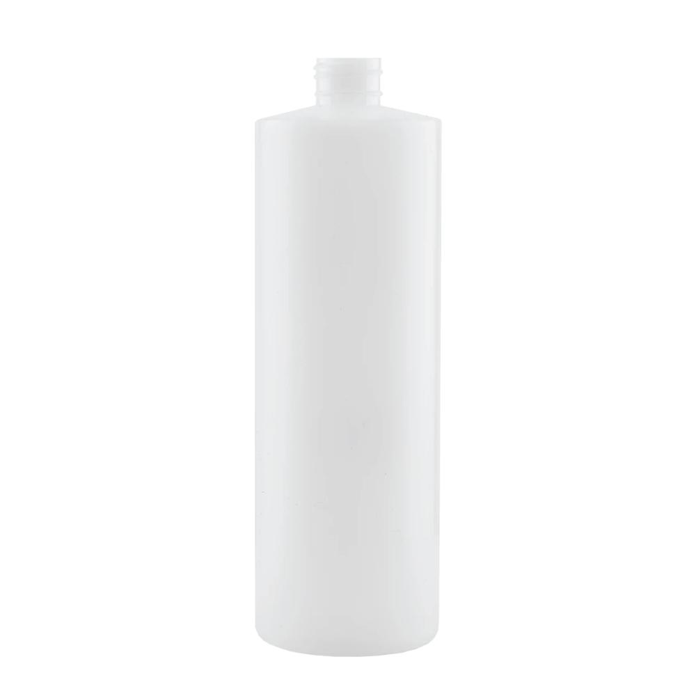 1x 500ml Clear HDPE Round Bottle + 28/410 Caps - Empty Plastic Food Storage