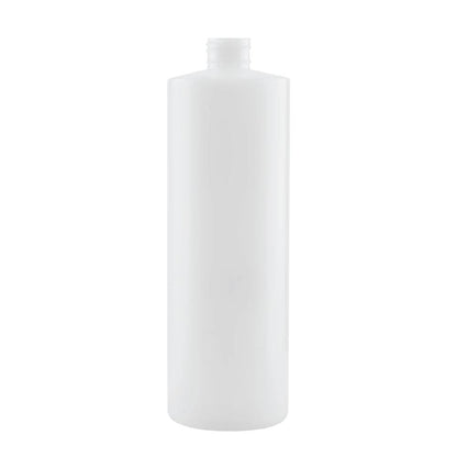 1x 500ml Clear HDPE Round Bottle + 28/410 Caps - Empty Plastic Food Storage