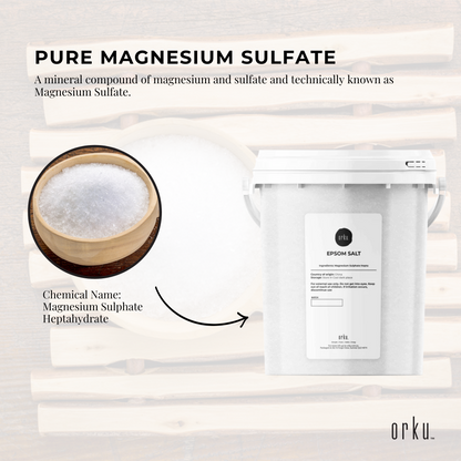 Orku 1.3kg Epsom Salt Tub - Magnesium Sulphate For Bath Skin Body Skin Care