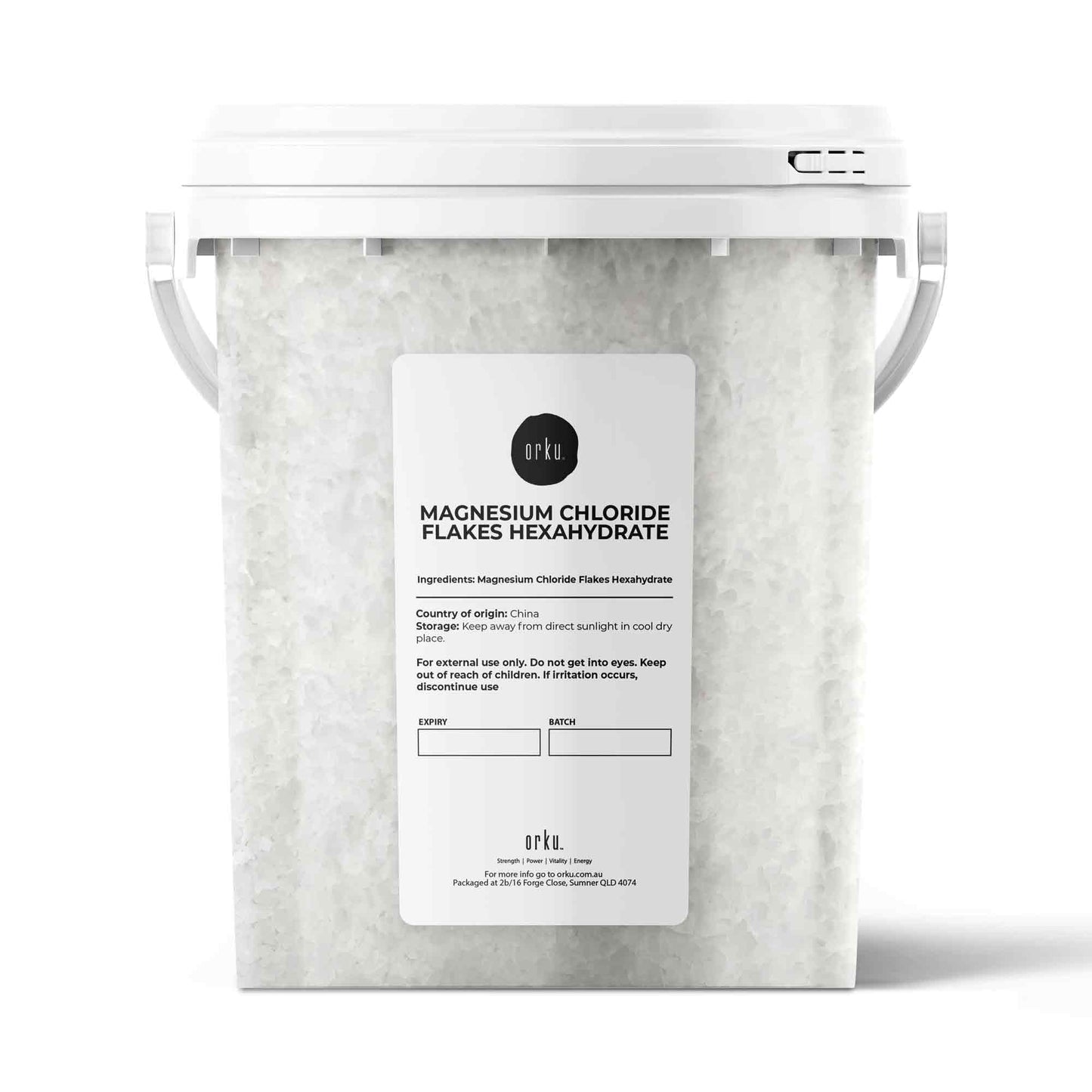 800g Magnesium Chloride Flakes Hexahydrate Tub -  Organic USP Food Grade Salt