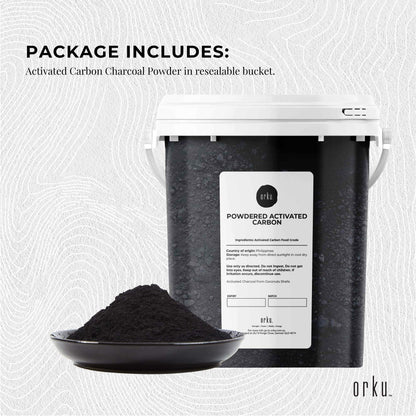 Orku 400g Activated Carbon Powder Coconut Charcoal Bucket - Water Filtration