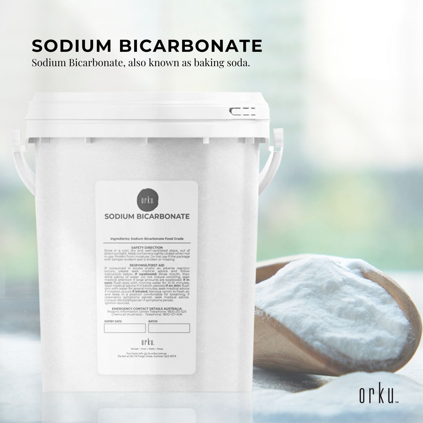 1.3Kg Sodium Bicarbonate Tub - Food Grade Bicarb Baking Soda Hydrogen Carbonate