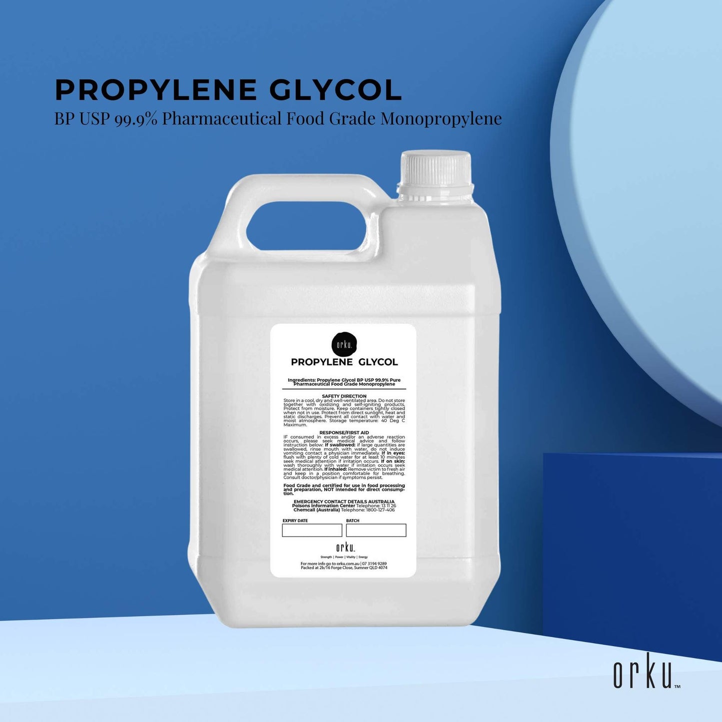 5L Propylene Glycol BP USP 99.9% Pure Pharmaceutical Food Grade Monopropylene