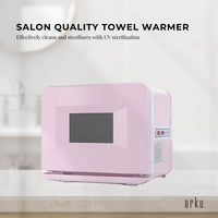 Orku 8L Pink Electric Towel Warmer UV Steriliser Cabinet Salon Heat Sanitiser