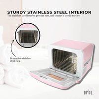 Orku 8L Pink Electric Towel Warmer UV Steriliser Cabinet Salon Heat Sanitiser