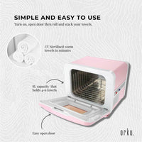 Orku 8L Pink Electric Towel Warmer UV Steriliser Cabinet Salon Heat Sanitiser