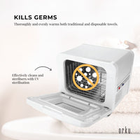 Orku 8L White Electric Towel Warmer UV Steriliser Cabinet Salon Heat Sanitiser
