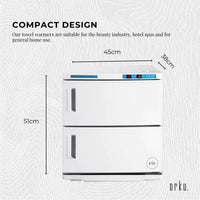 Orku 32L White UV Electric Towel Warmer Steriliser Cabinet Salon Heat Sanitiser